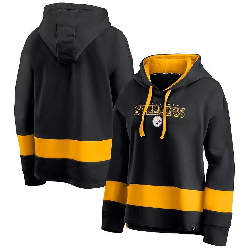 Womens Fanatics Branded /Gold Pittsburgh Steelers Colors of Pride Colorblock Pullover Hoodie Product Image