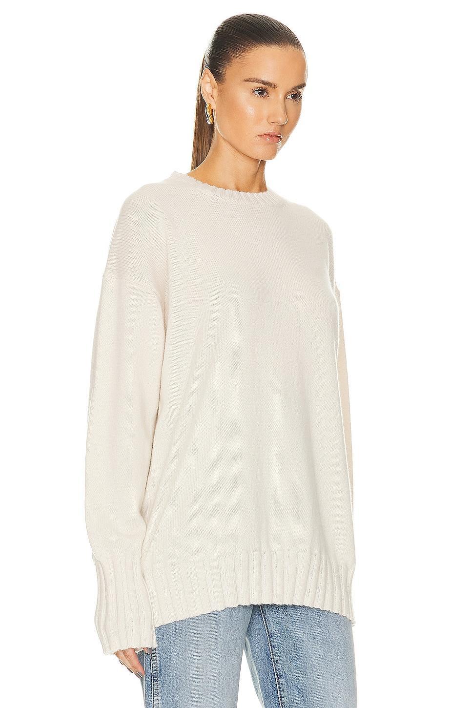 KHAITE Camilla Sweater in White Product Image