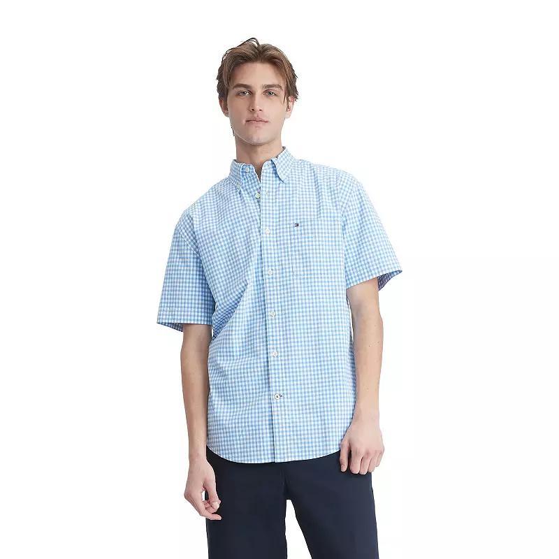 Mens Tommy Hilfiger Stretch Short Sleeve Oxford Button-Down Shirt Product Image