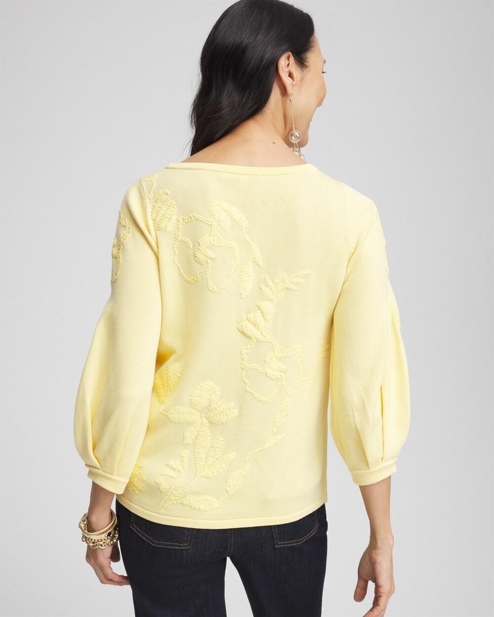 Golden Haze Embroidered Pullover Sweater Product Image