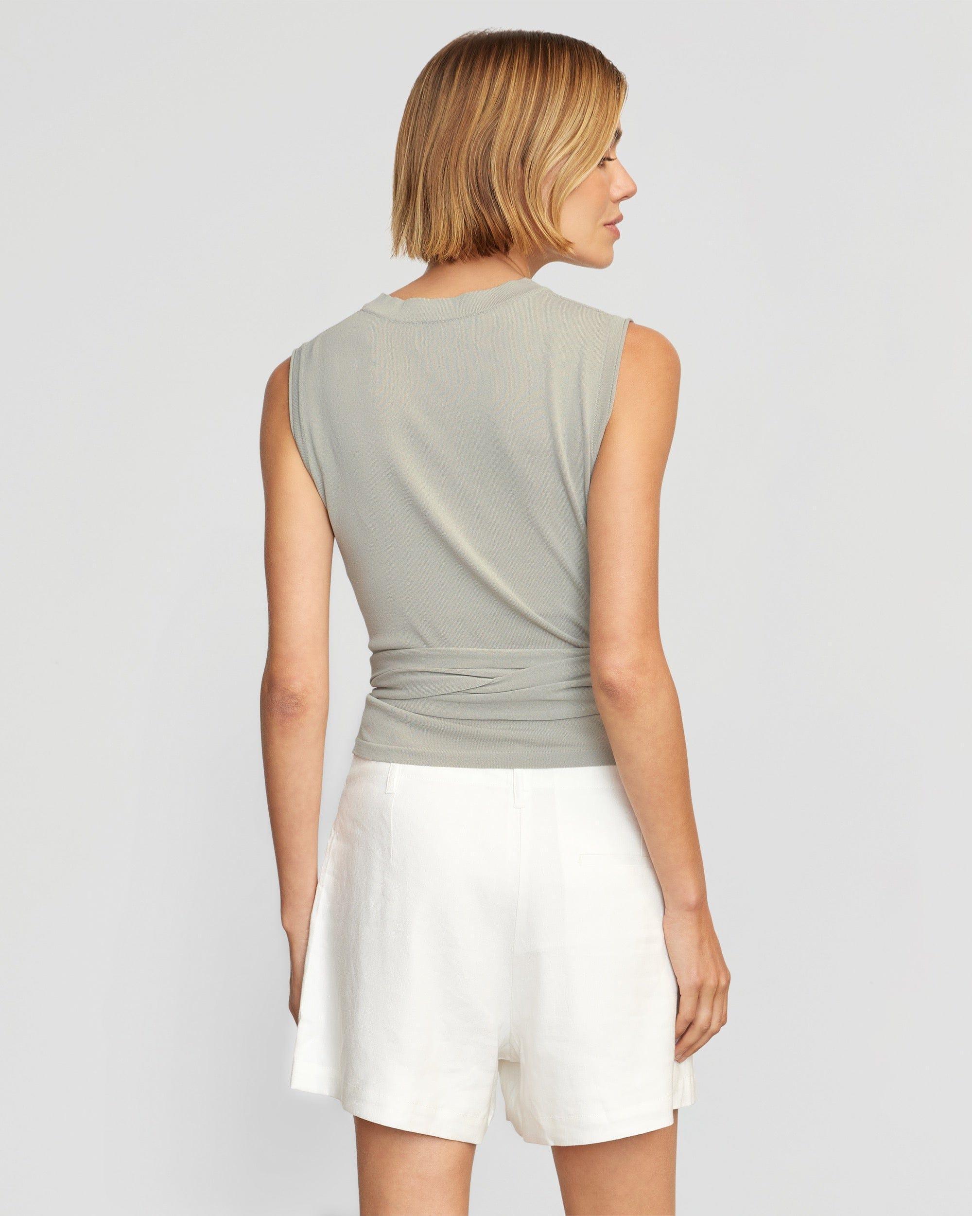 Rumi Cropped Sleeveless Wrap Top Product Image