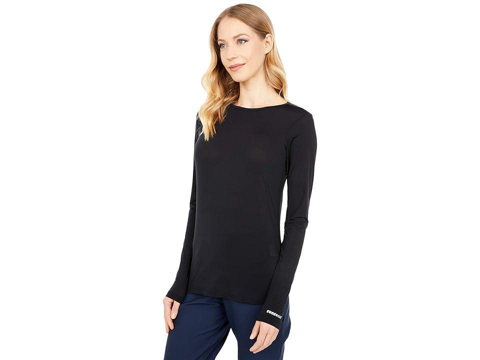 Jamie Sadock Sunsense Crew Neck Top Long Sleeve (Jet) Women's Clothing Product Image