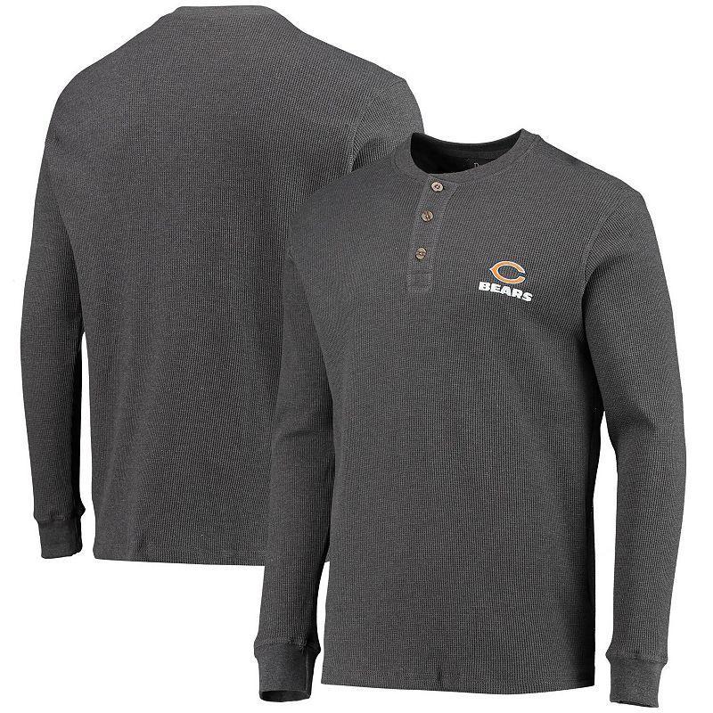 Men's Dunbrooke Heathered Gray Chicago Bears Logo Maverick Thermal Henley Long Sleeve T-Shirt Product Image