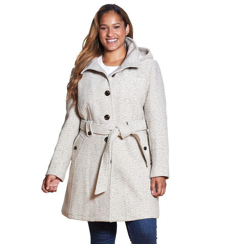 Gallery Belted Hooded Coat Product Image