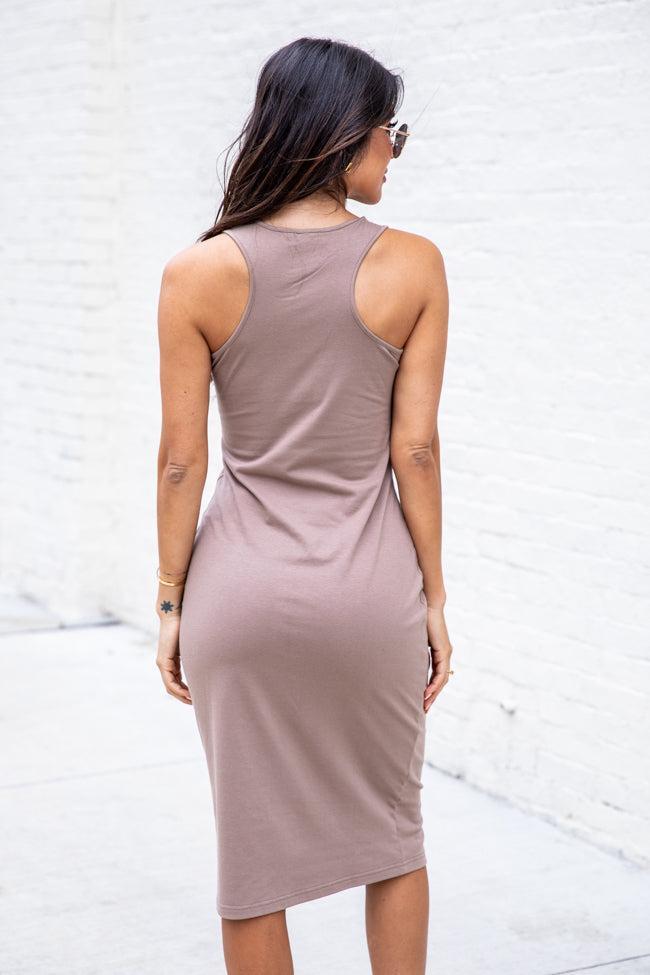 Nothing Personal Taupe Midi Tank Dress FINAL SALE Product Image