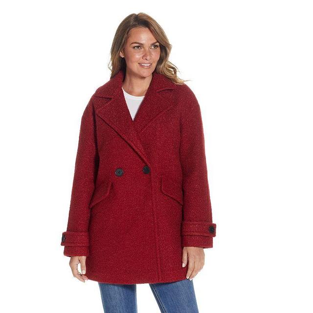 Womens Weathercast Double Breasted Boucle Peacoat Product Image