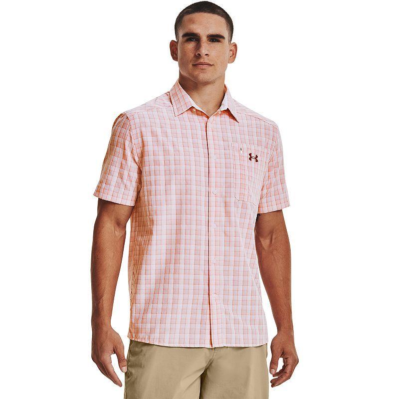 Mens Under Armour UPF 30 Tide Chaser 2.0 Plaid Performance Short Sleeve Button-Down Shirt Product Image