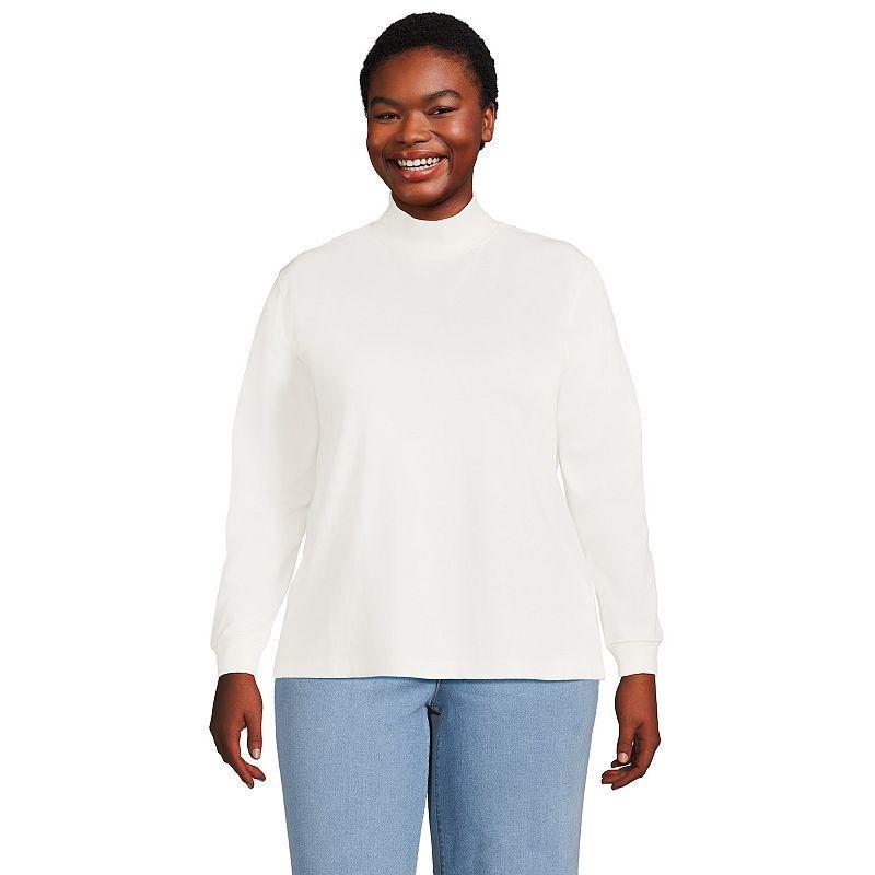 Lands End Womens Long Sleeve Super T Mock Tee Product Image