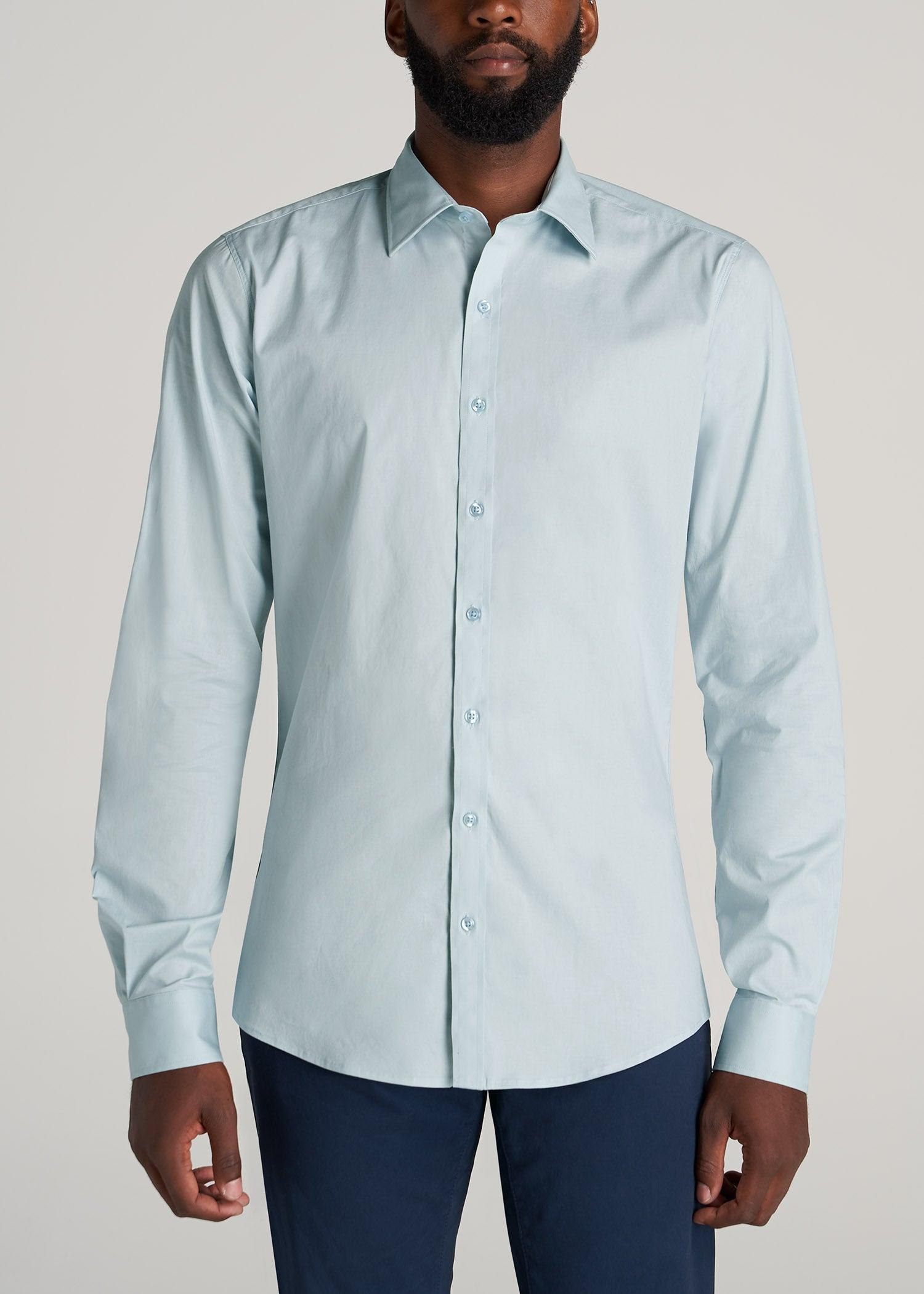 Oskar Button-Up Dress Shirt for Tall Men in Harbor Blue Male Product Image