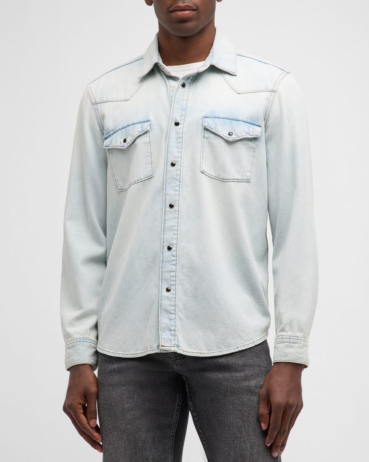 Mens Denim Western Shirt Product Image