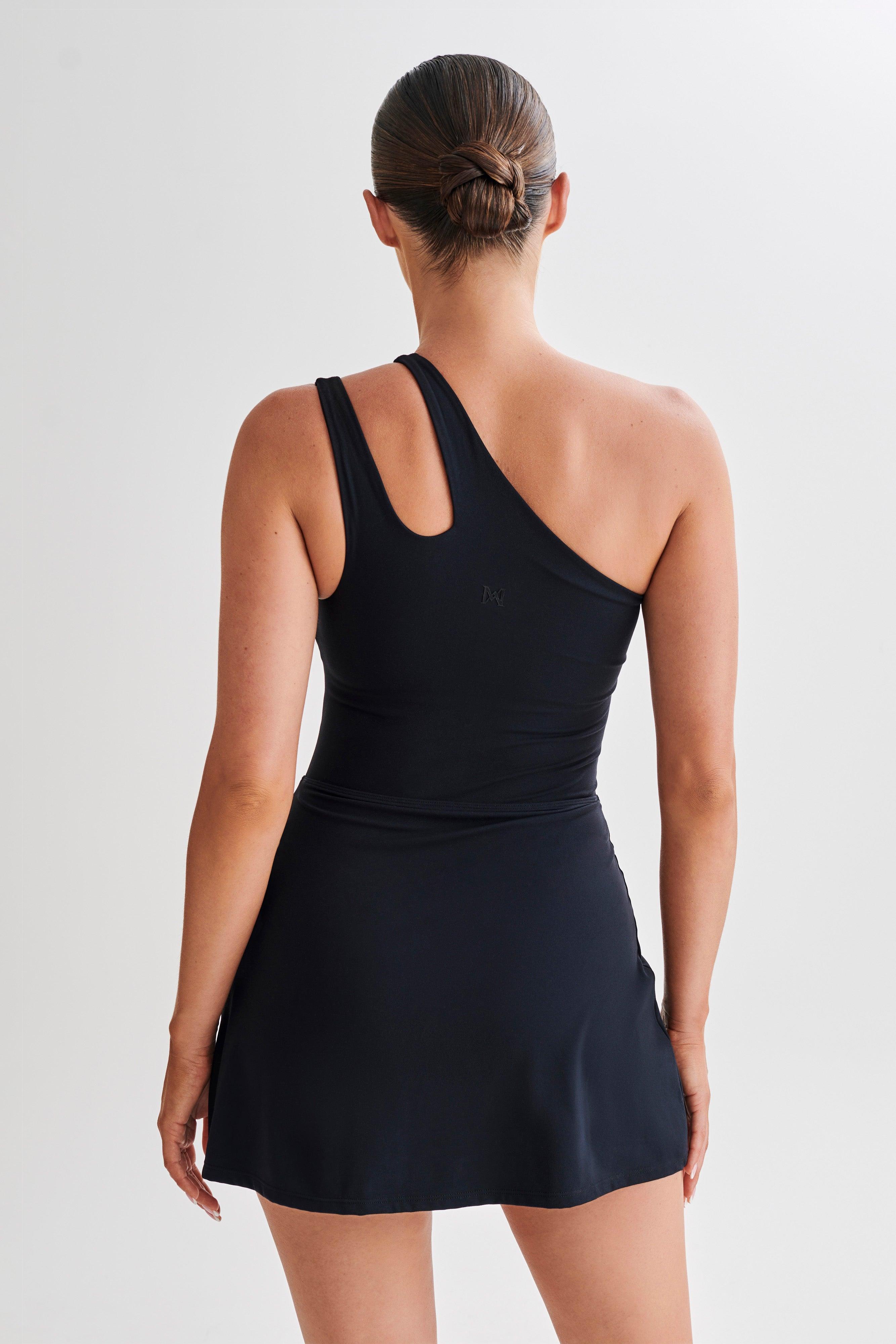 Maris One Shoulder Mini Dress - Black Product Image