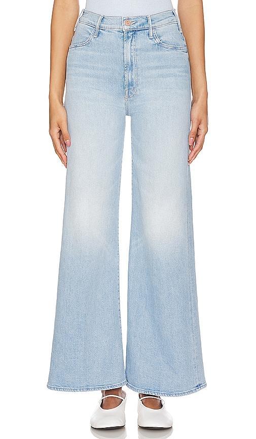 MOTHER The Hustler Roller Flood High Rise Ankle Flare Jeans In Cherie Cherie In Blue Product Image