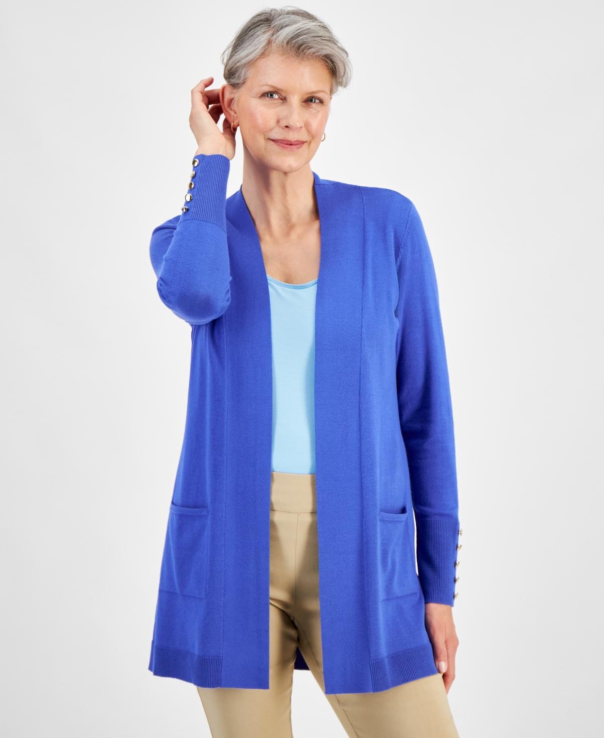 Jm Collection Womens Button-Sleeve Flyaway Cardigan, Created for Macys Product Image