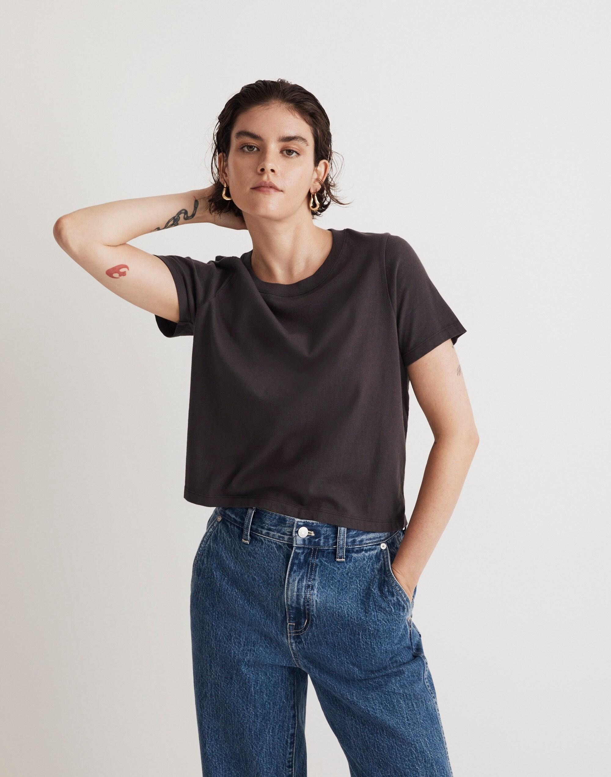 Plus Softfade Cotton Boxy-Crop Tee Product Image