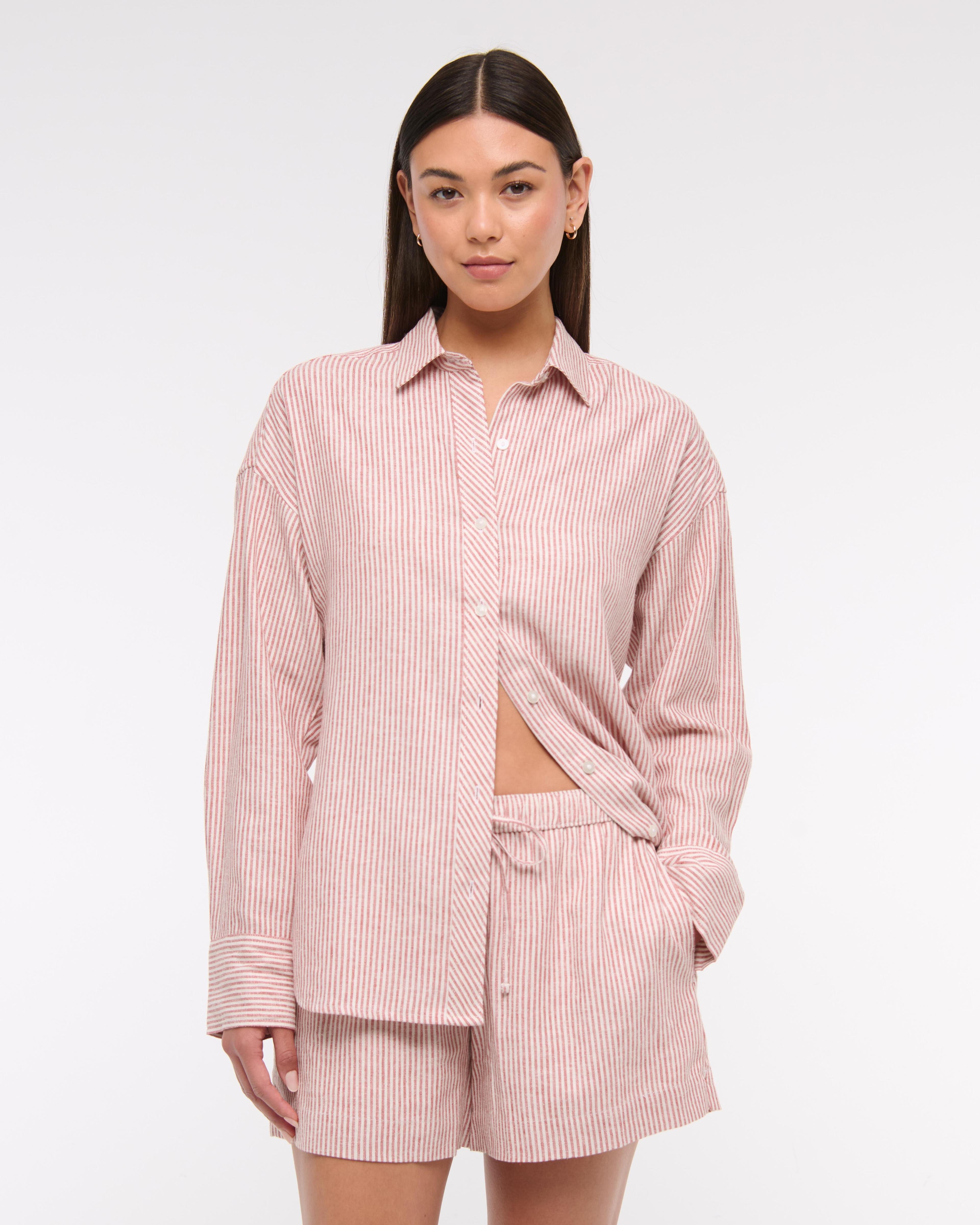 Oversized Linen-Blend Shirt Product Image