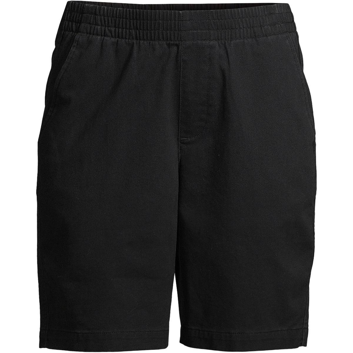 Womens Lands End Pull-On Chino Bermuda Shorts Black Product Image