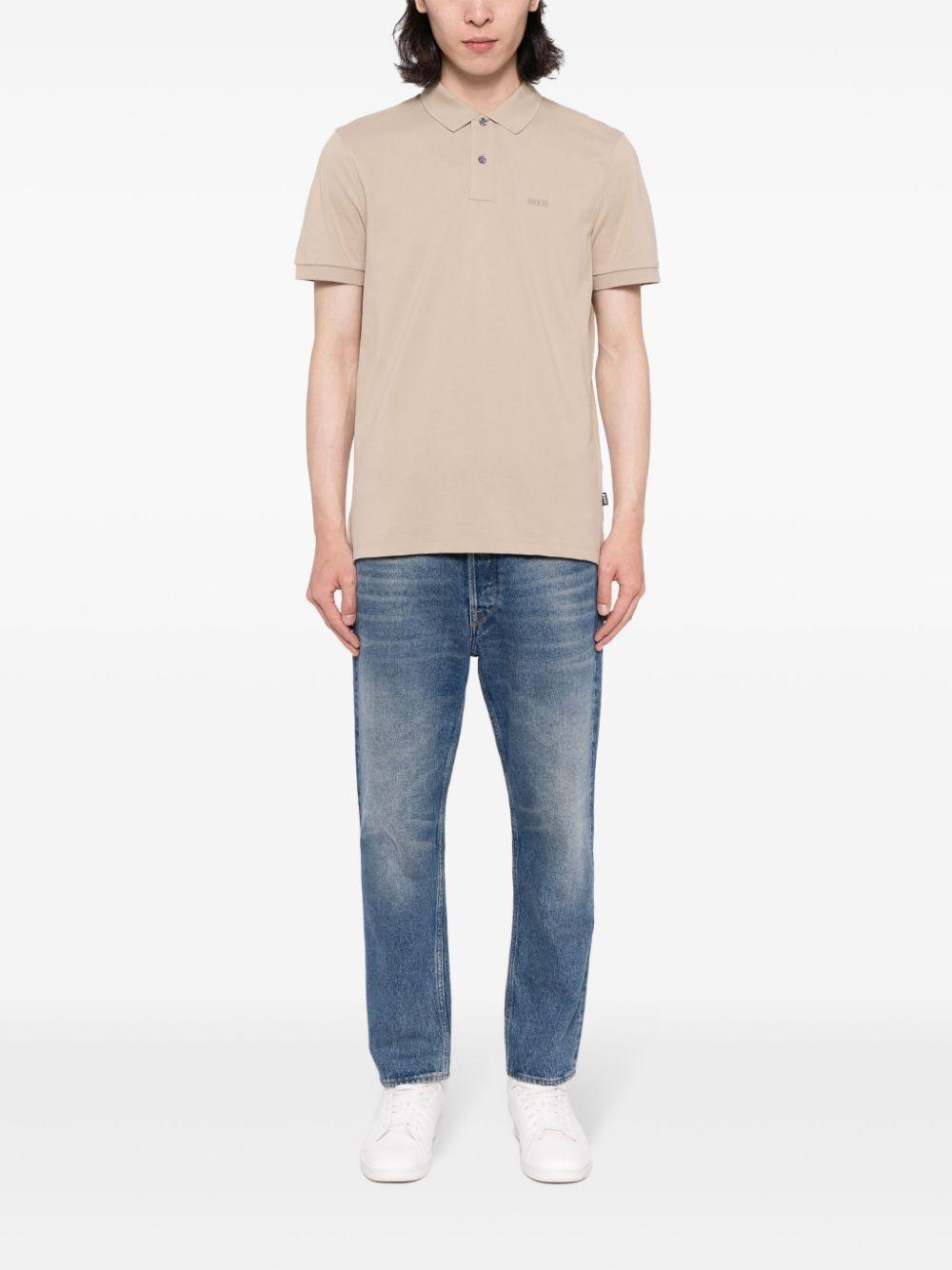 HUGO BOSS Cotton-piqué Polo Shirt In Brown Product Image