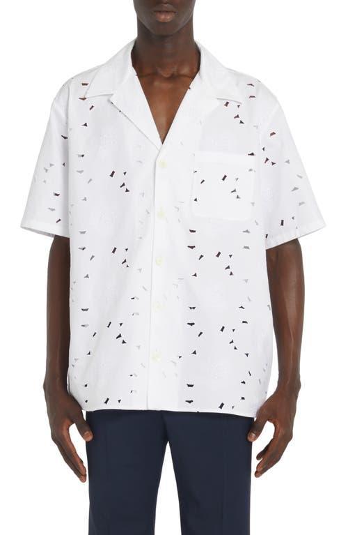 Mens Lace Cutout Camp Shirt Product Image