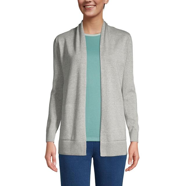 Petite Lands End Open-Front Long Cardigan Sweater, Womens Product Image