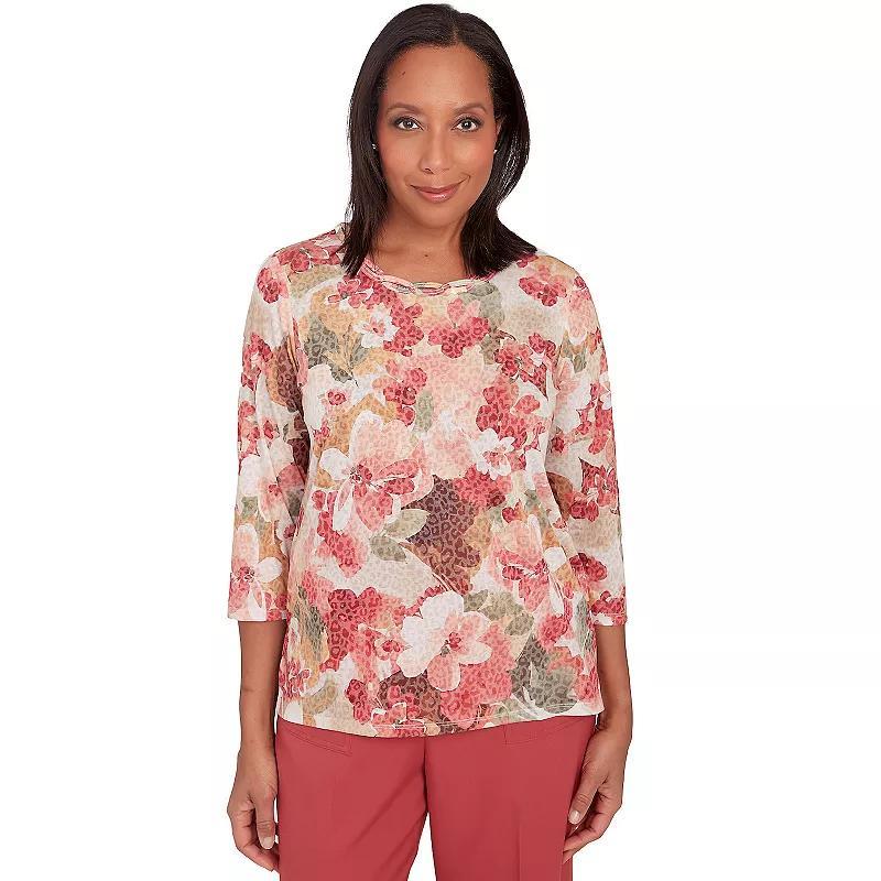 Sedona Sky Women's Watercolor Knotted Neck Floral Top Product Image