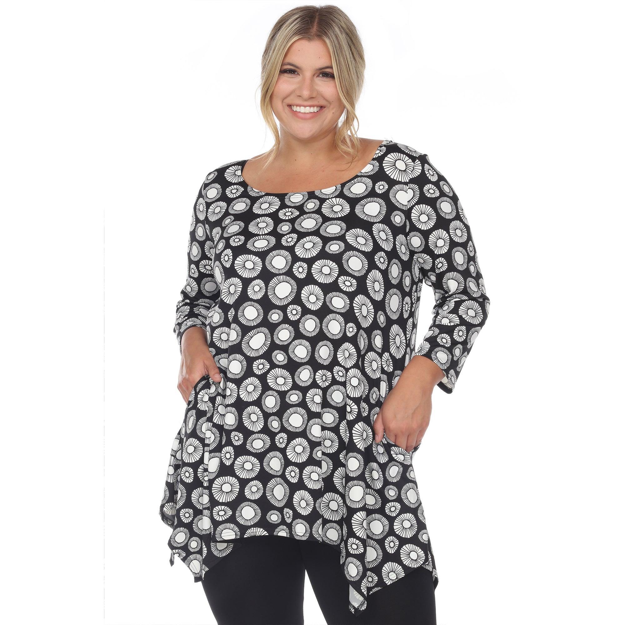 Printed Geometric Circle Tunic Top - Plus Product Image