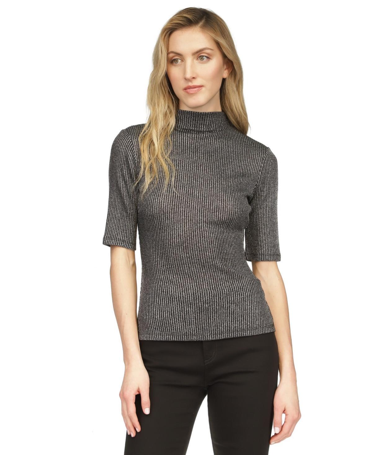 Michael Michael Kors Womens Metallic Funnel-Neck Top Product Image