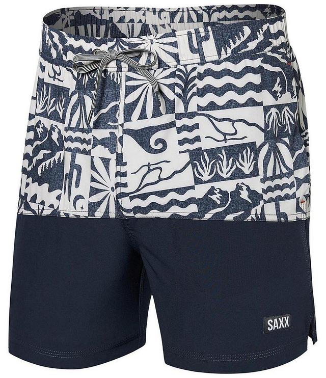 SAXX Oh Buoy Two-In-One Color Blocked/Solid 5#double; Inseam Swim Trunks Product Image