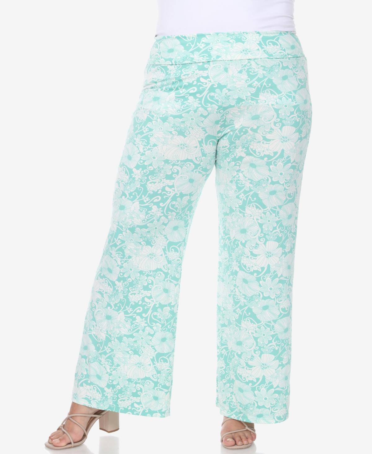 White Mark Plus Size Floral Paisley Palazzo Pants Product Image