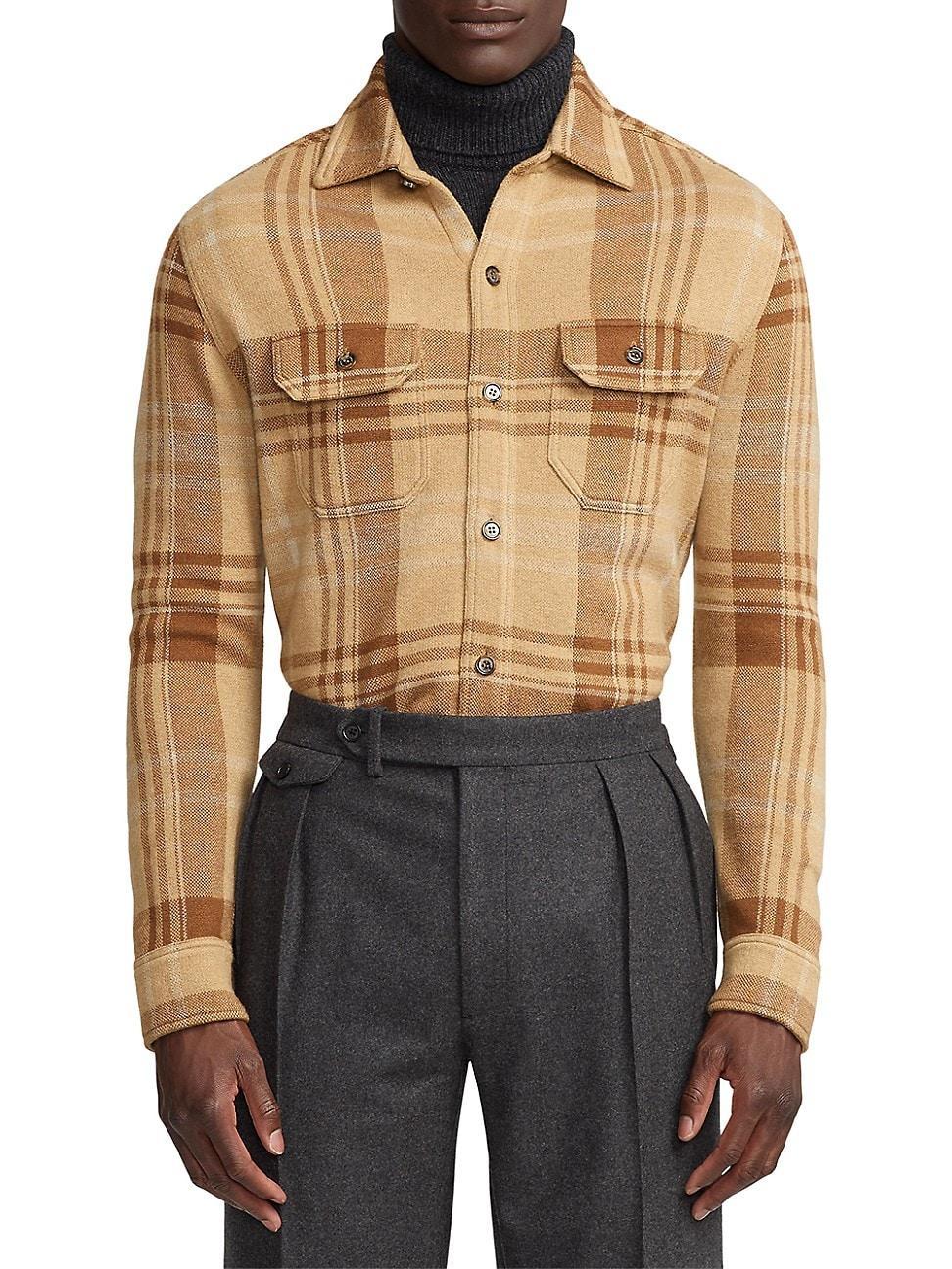 Ralph Lauren Purple Label Plaid Cashmere Overshirt Product Image