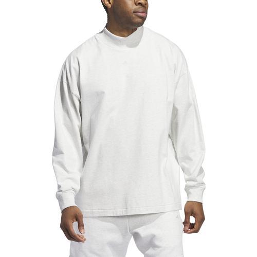 adidas Mens adidas Basketball Long-Sleeve T-Shirt - Mens Grey Melange Product Image