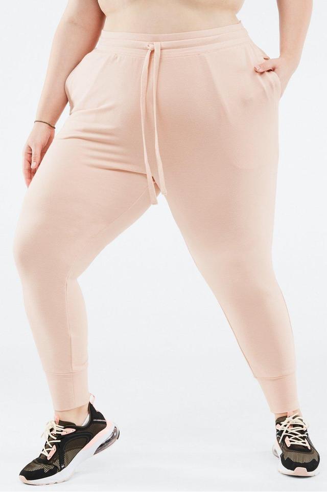 Fabletics Luxe Terry Jogger Womens pink plus Size 1X Product Image