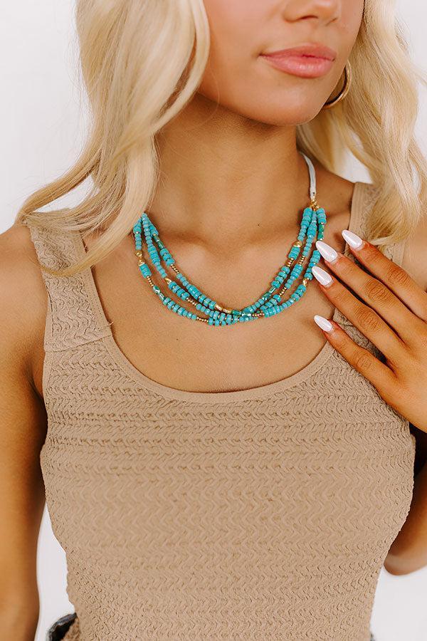 Bora Bora Trip Layered Necklace in Turquoise Product Image