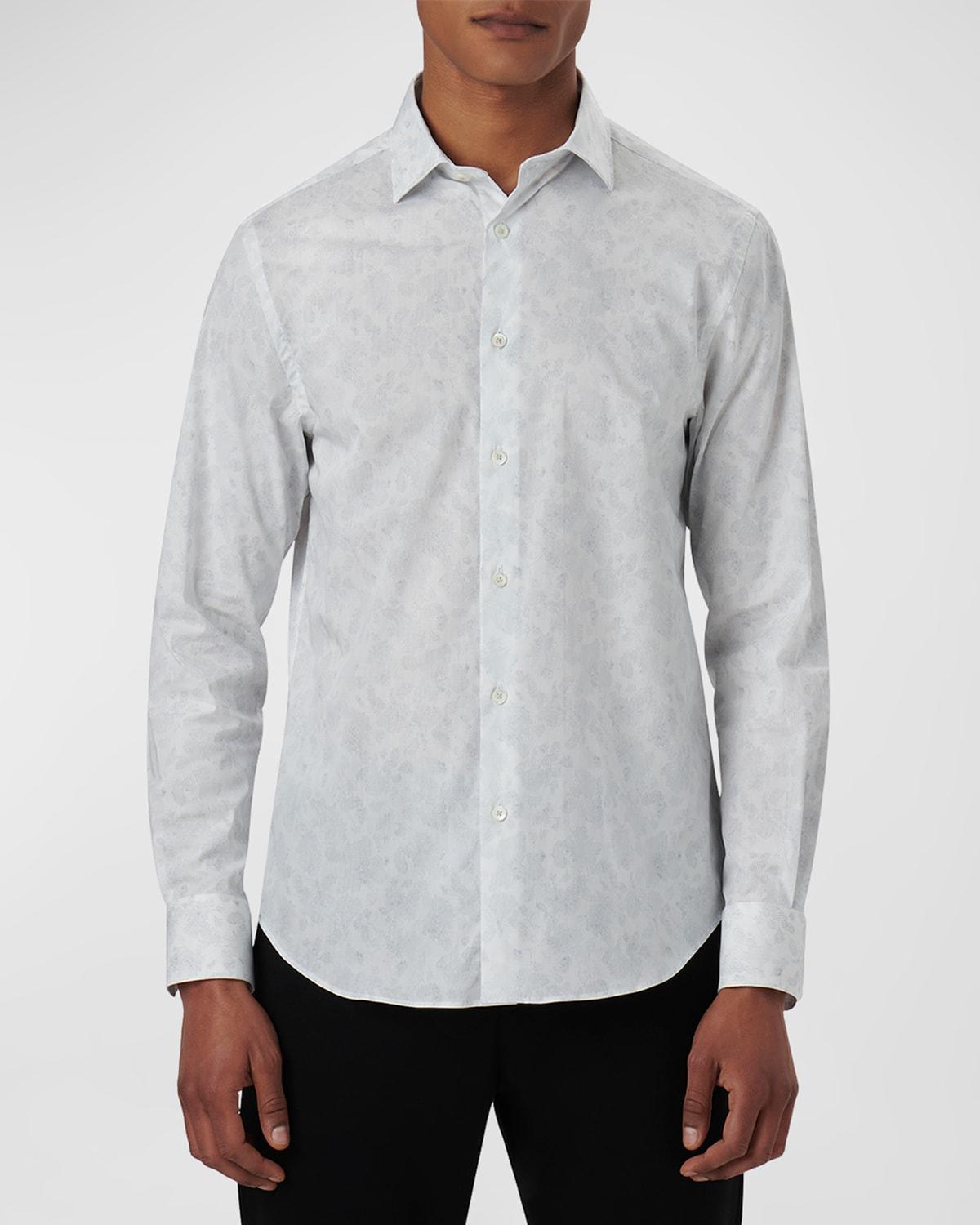 Mens Shaped Tonal-Print Sport Shirt Product Image