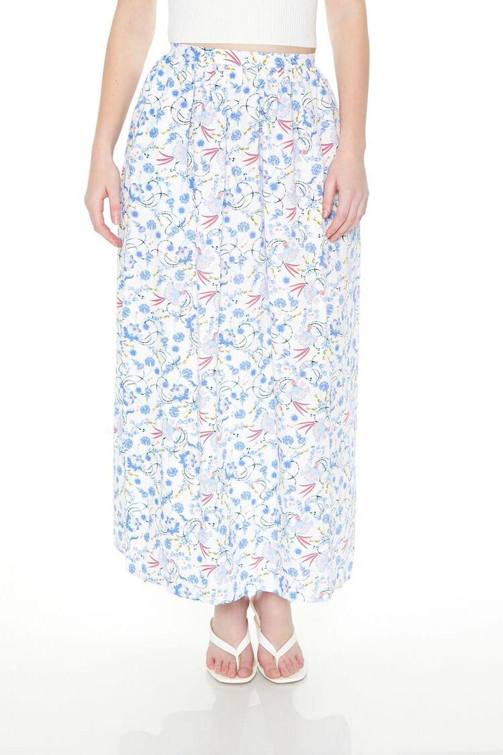 Floral Print A-Line Midi Skirt | Forever 21 Product Image