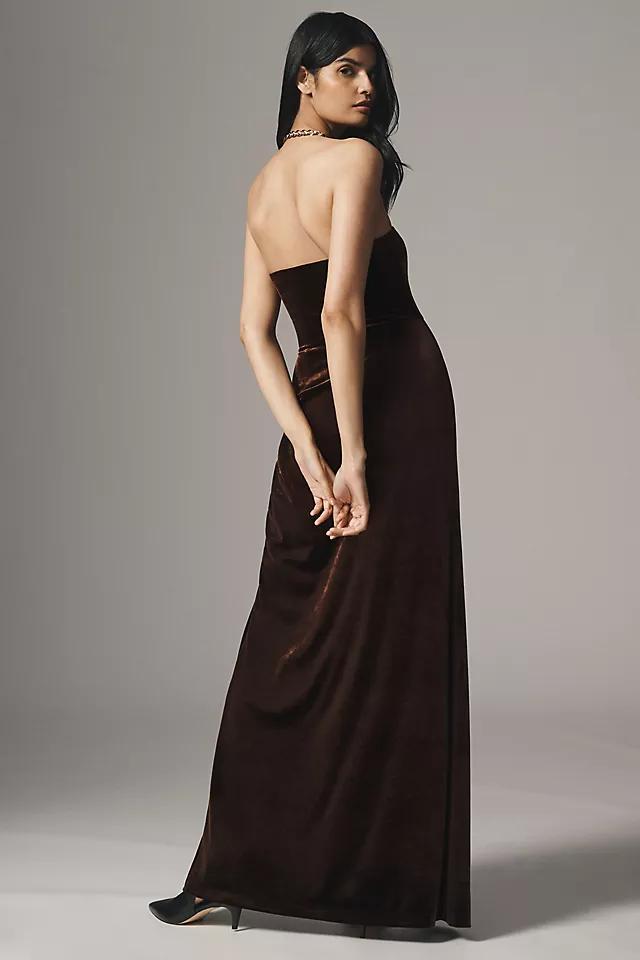 BHLDN Luella Strapless Side-Slit Stretch Velvet Maxi Dress Product Image