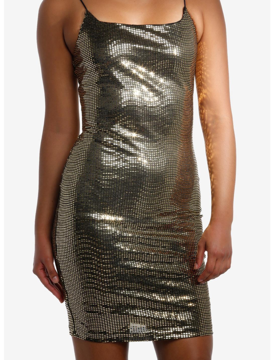 Gold Sequin Mini Dress Product Image