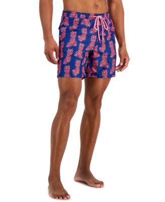 Club Room Mens Pineapple-Print Swim Trunks, Created for Macys Product Image