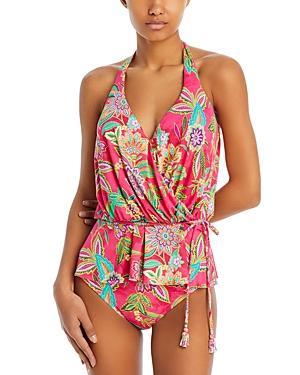 Womens Flamingo Floral Tankini Top Product Image