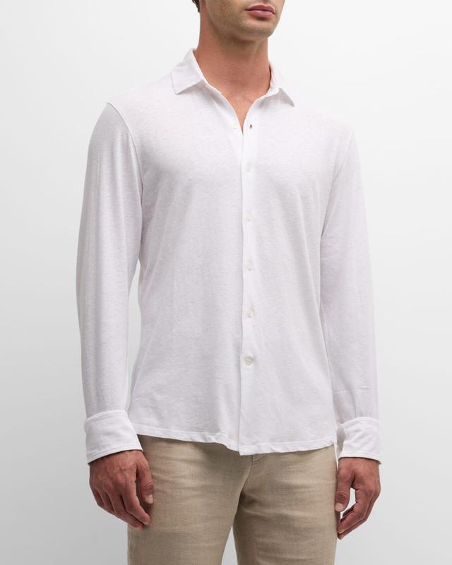 Mens Marcio Cotton and Linen Casual Button-Down Shirt Product Image