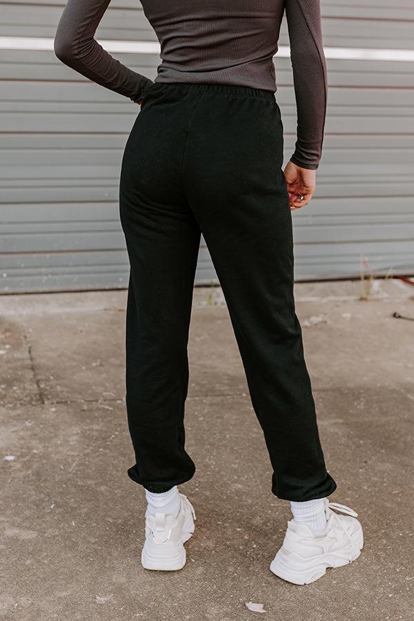 Gym Goals Luxe High Waist Oversized Joggers In Black Product Image