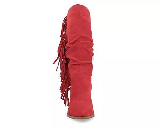 Journee Collection Womens Hartly Fringed Extra Wide Calf Dress Boot Product Image