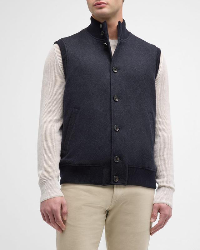 Mens Cashmere Button-Up Vest Product Image