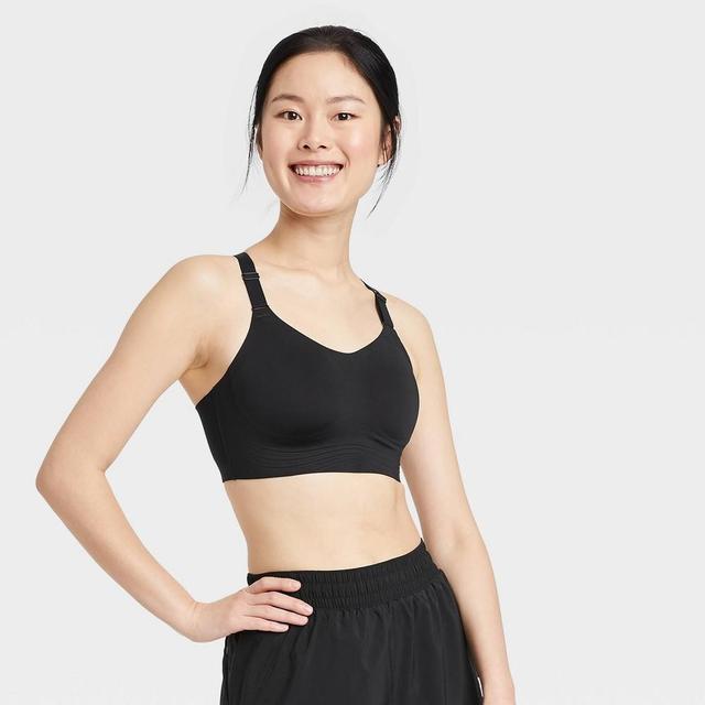 Womens High Support Embossed Racerback Run Sports Bra - All In Motion Black 4X Product Image