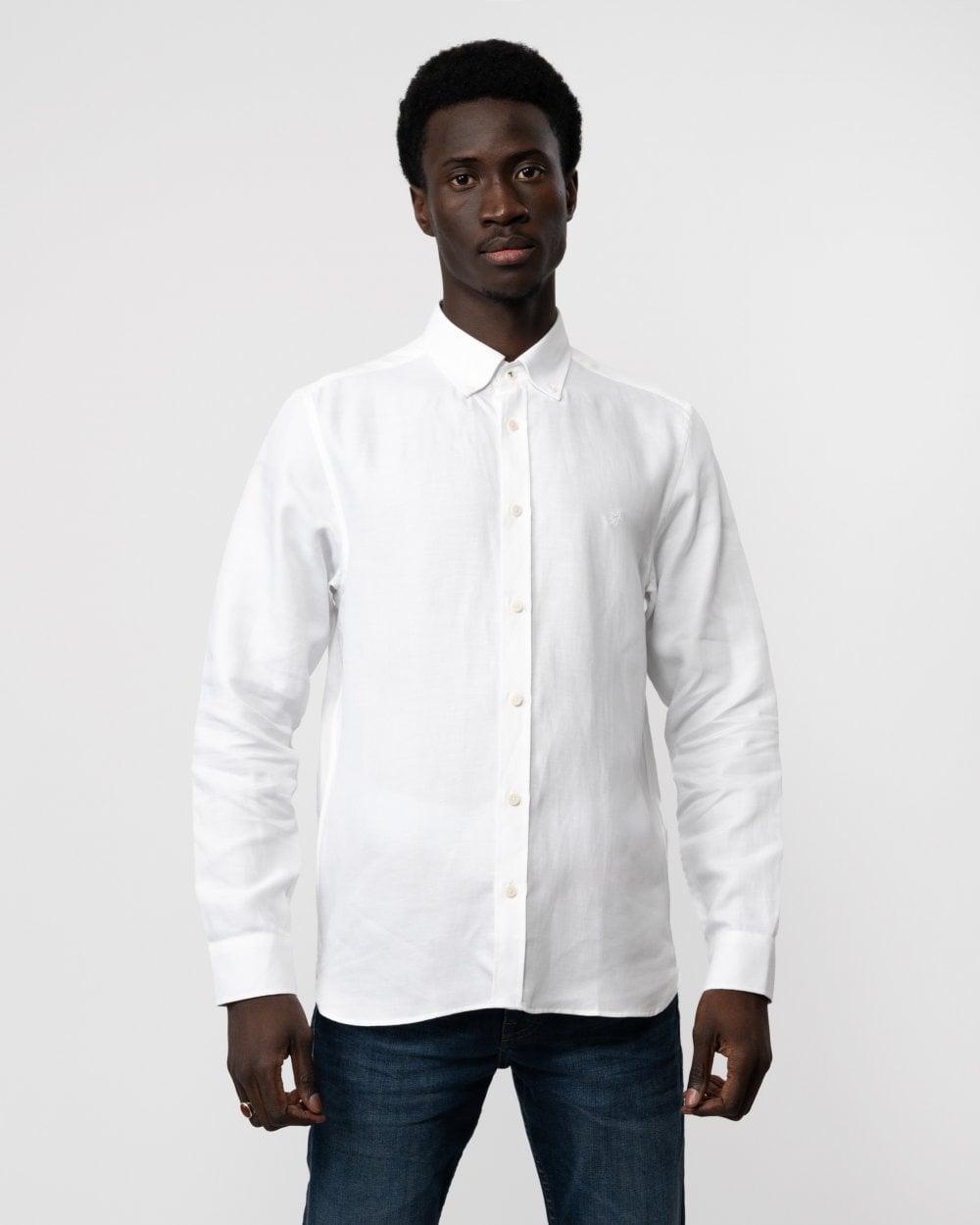 Jorviss Cotton Solid Slim Fit Button Down Shirt In White Product Image