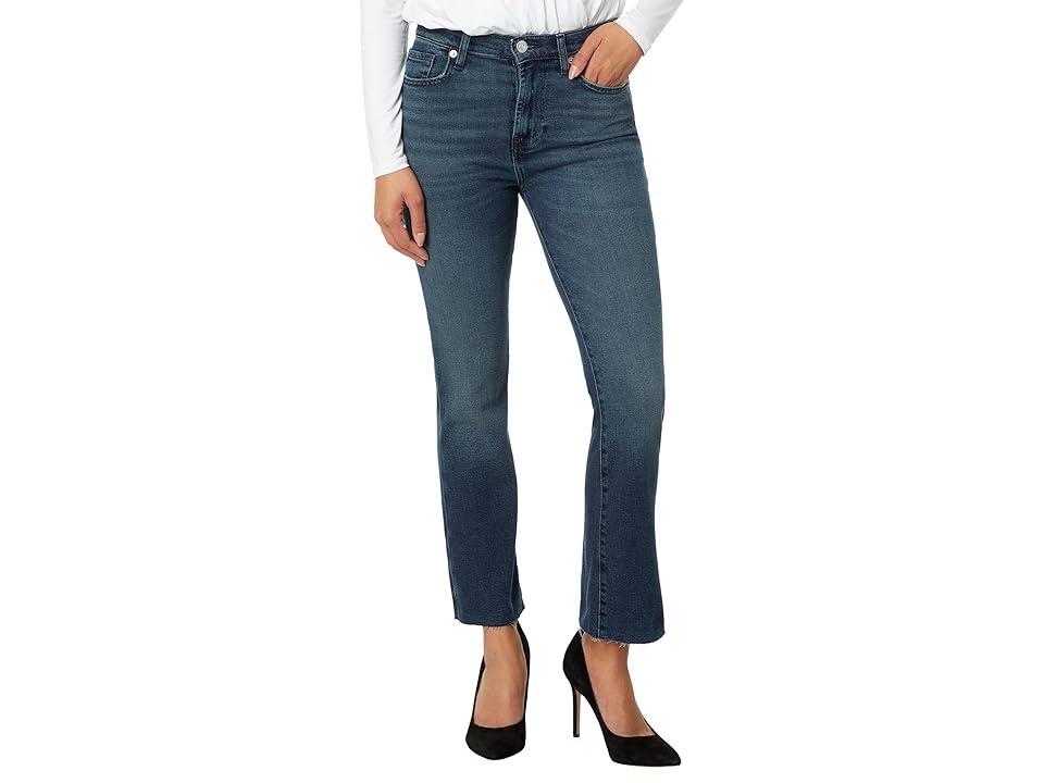 7 For All Mankind High-Waist Slim Kick with Cut Hem in Blueland (Blueland) Women's Jeans Product Image