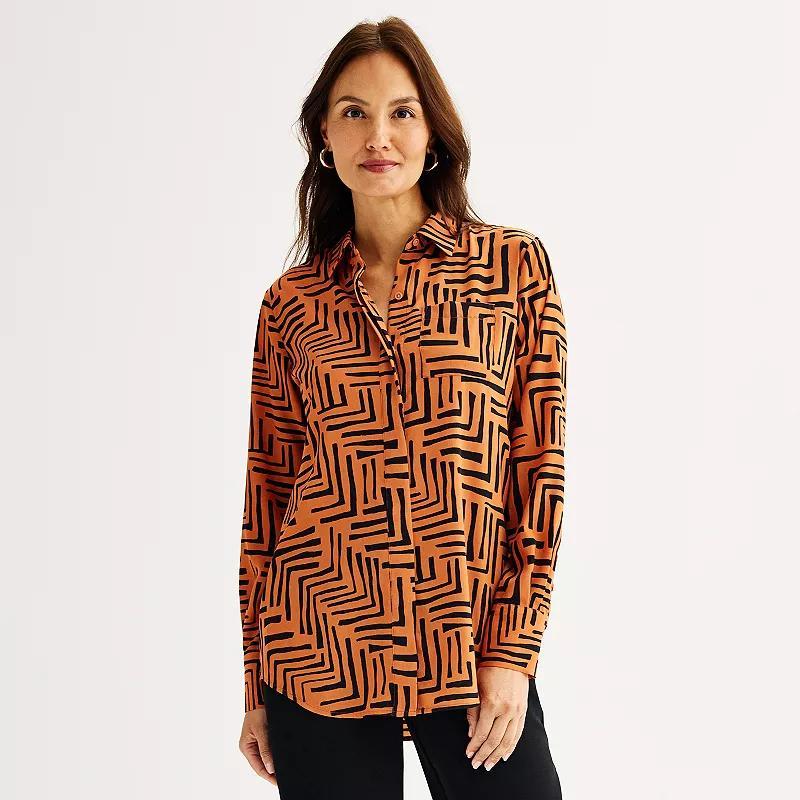 Womens Nine West Drapey Button Down Shirt Product Image