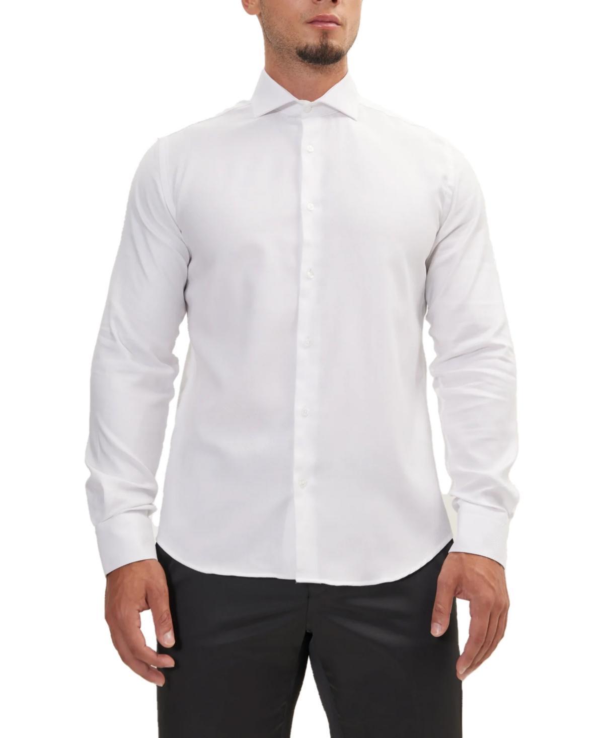 Ron Tomson Mens Modern Spread Collar Fitted Shirt Product Image