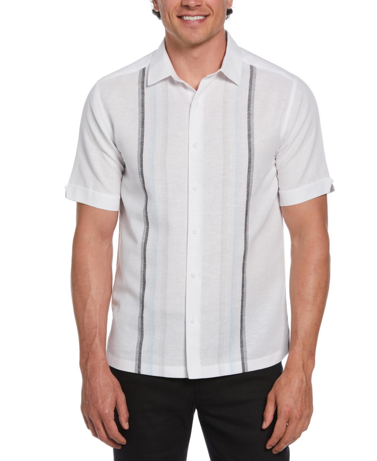 Cubavera Mens Short Sleeve Button-Front Gradient Panel Striped Shirt Product Image