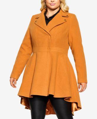 Plus Size Hi Lo Frill Coat Product Image