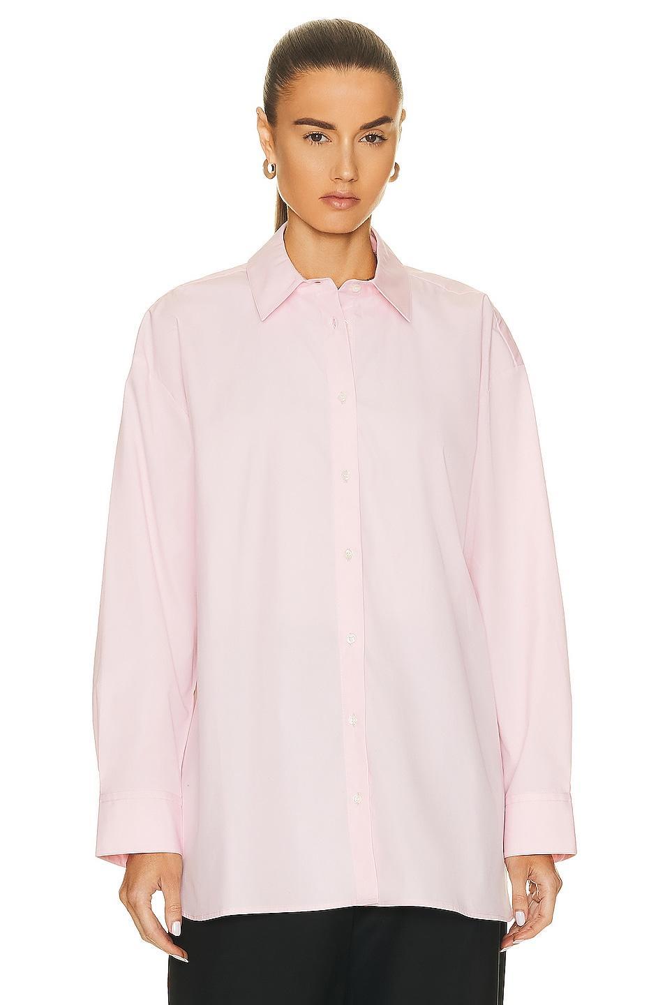 Loulou Studio Cotton Shirt in Pink Product Image